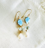 Kazakhstan Yellow Gold Drop Earrings with Pear Shaped Pearls