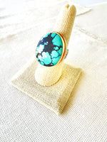 Hubei Turquoise Ring 14 Kt Gold & Sterling Silver