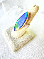 Azurite & Malachite Ring 14kt Gold & Sterling Silver