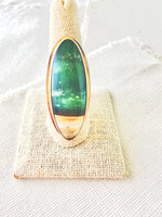 Indonesian Fossilized Opalized Wood Ring 14kt Gold & Sterling Silver