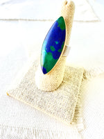 Azurite & Malachite Ring 14kt Gold & Sterling Silver