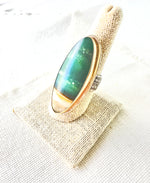 Indonesian Fossilized Opalized Wood Ring 14kt Gold & Sterling Silver