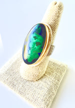 Azurite & Malachite Ring 14kt Gold & Sterling Silver