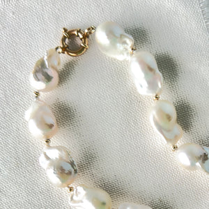 Elegant Pearl Necklace with 14Kt GOLD clasp