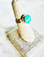 Chrysoprase Cocktail Ring with 14kt Gold & Sterling Silver Band