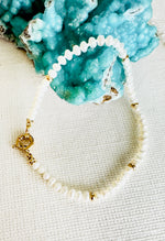 Yellow Gold Beaded Bracelet with Pearls