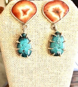 Carnelian & Turquoise Earrings