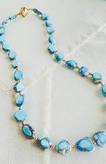 Kazakhstan Turquoise, 14Kt Gold & Diamond Necklace
