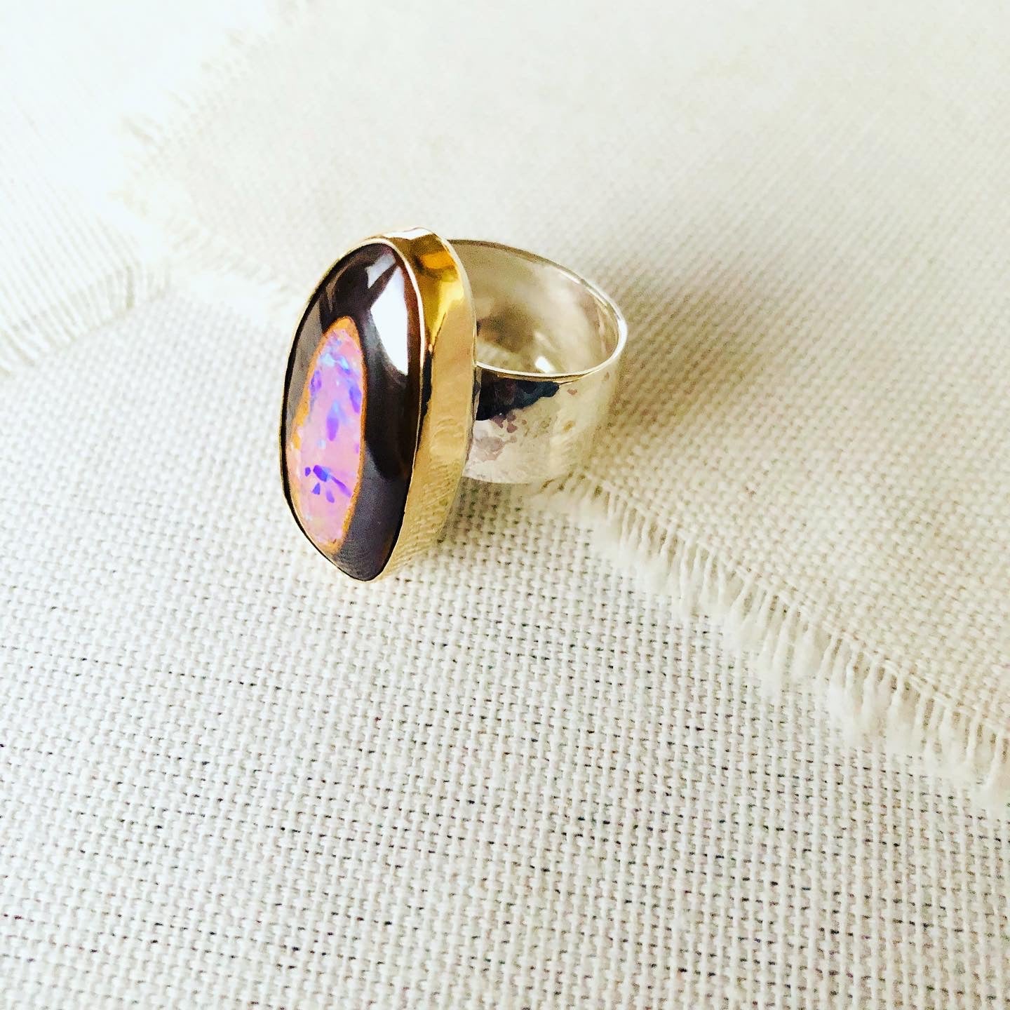 Australian Yowah Opal Ring