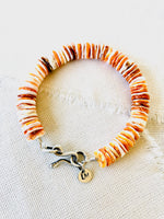 Orange Spiny Oyster Shell Beaded Bracelet