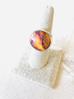 spiny oyster shell ring, spiny oyster shell jewelry, spiny oyster shell, purple spiny oyster shell