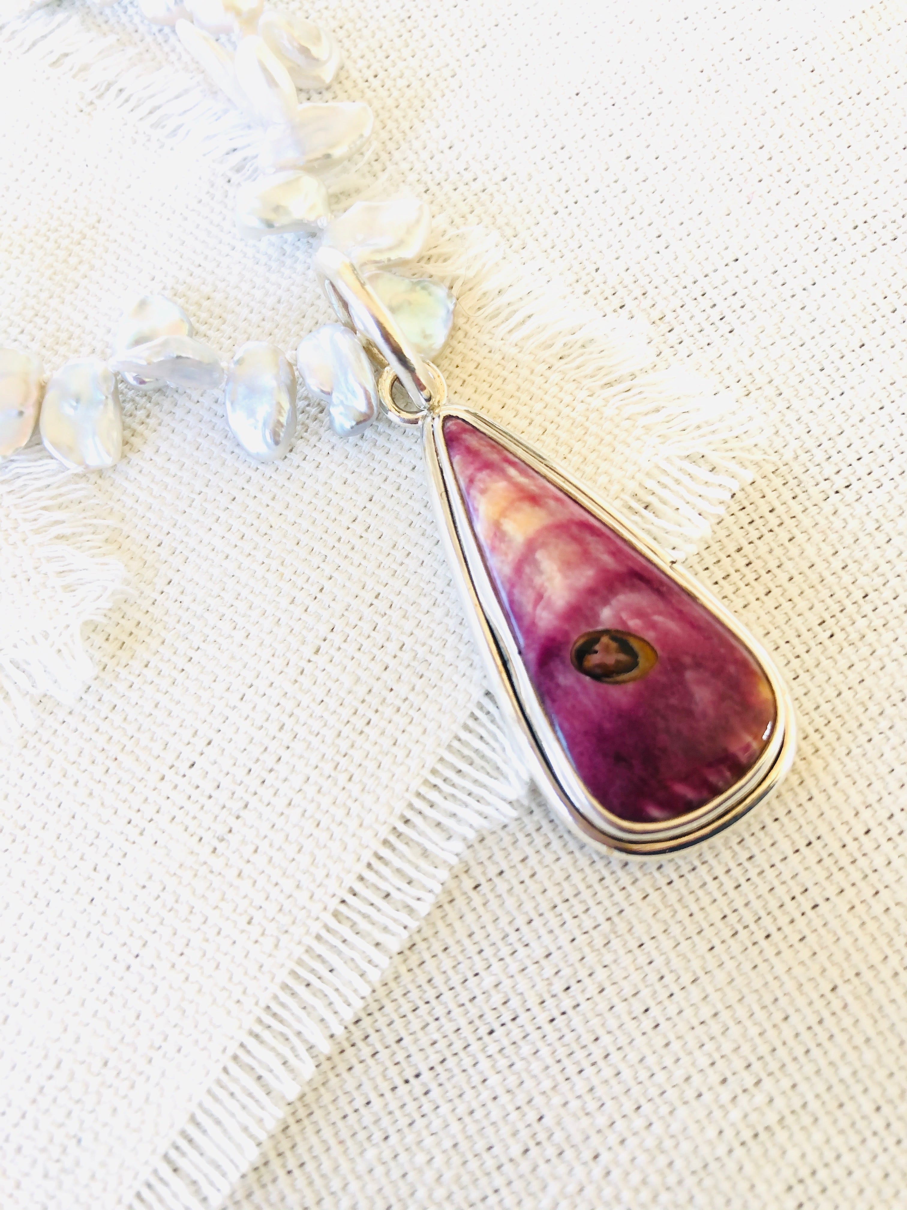 Purple Spiny Oyster Shell Pendant