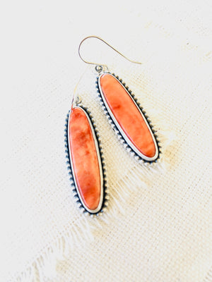 Orange Spiny Oyster Shell Earrings