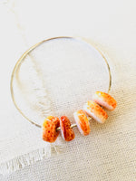 Orange Spiny Oyster Shell Bangle Bracelet