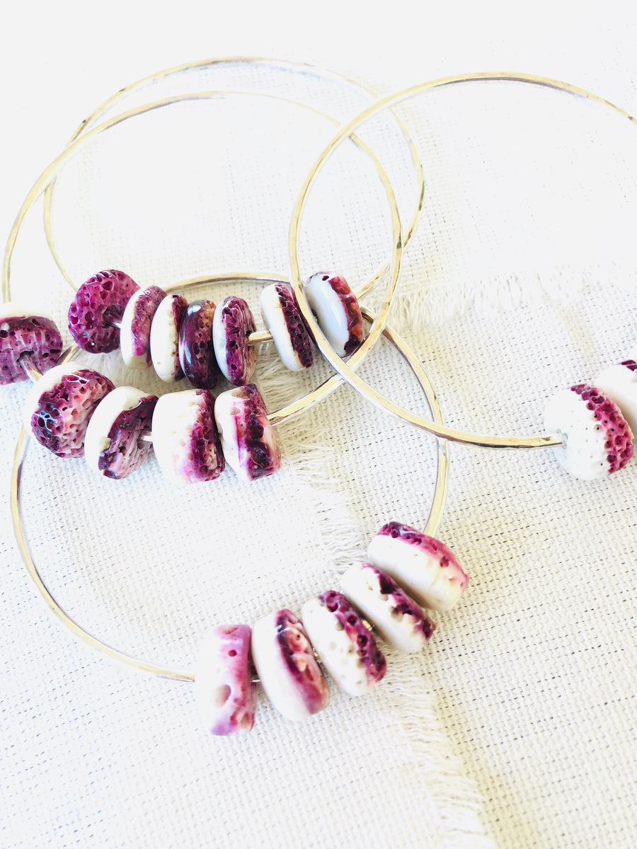 Purple Spiny Oyster Shell Bangle Bracelet – Luchia Fine Jewelry