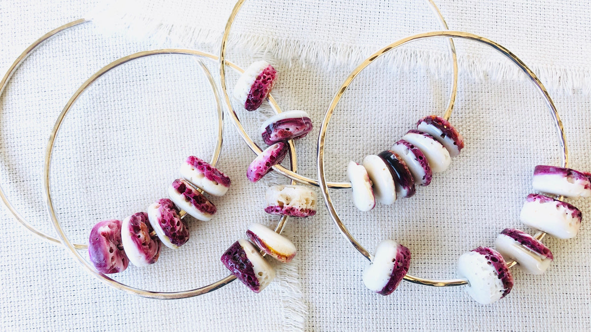 Purple Spiny Oyster Shell Bangle Bracelet – Luchia Fine Jewelry