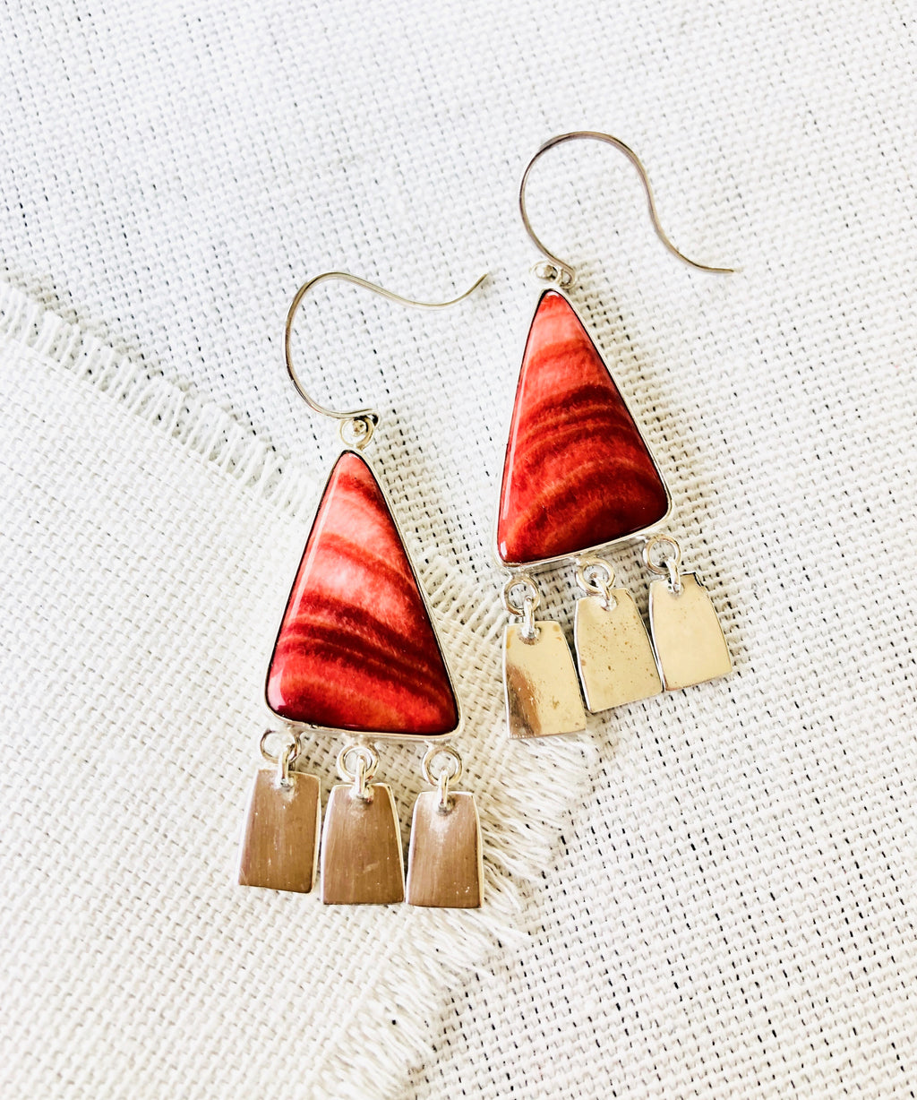 Red Spiny Oyster Shell Earrings