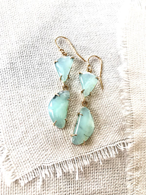 These Peruvian Blue Opal earrings are so light, bright, and versatile.  