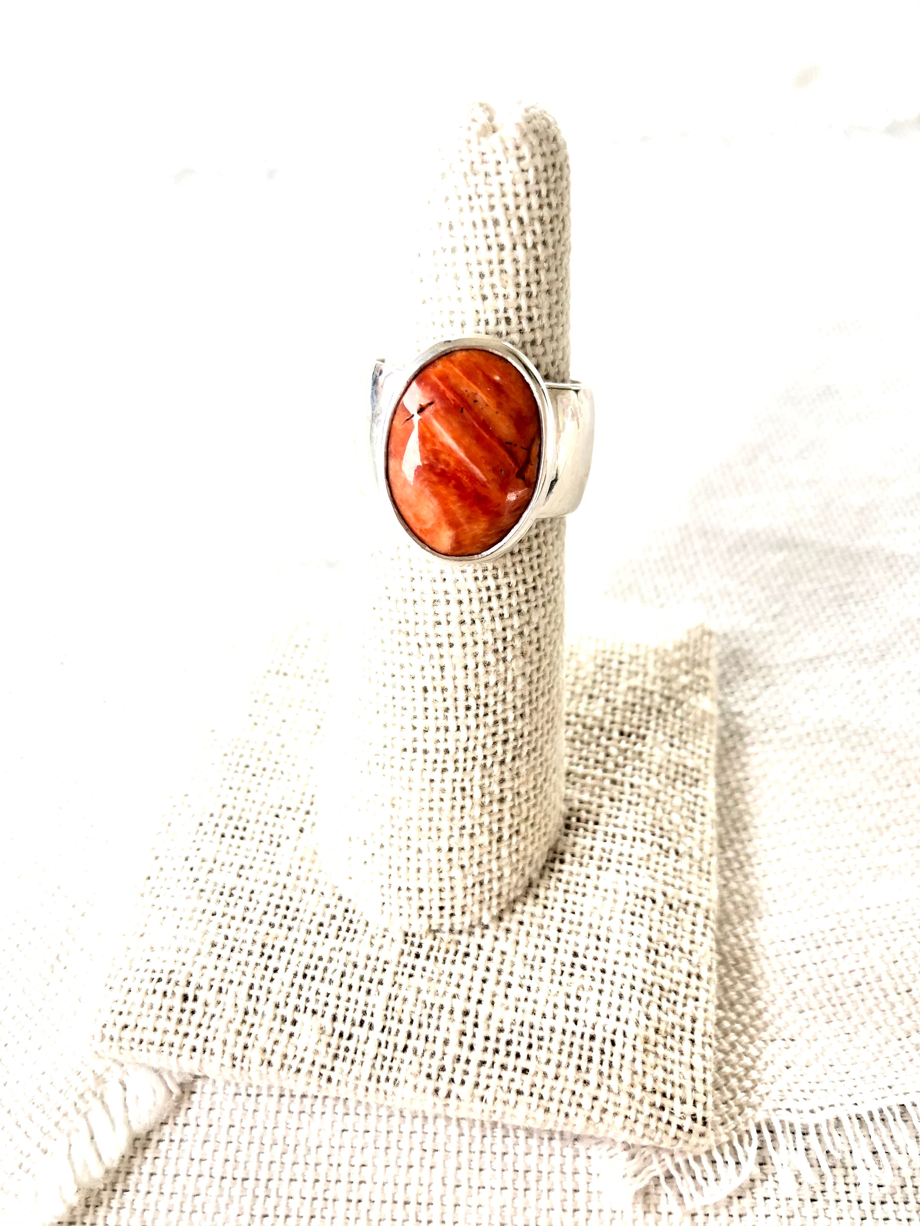 Orange Spiny Oyster Shell Ring