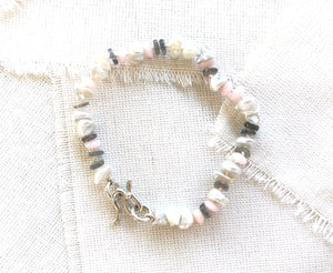 Pearl, Labradorite, & Peruvian Pink Opal Bracelet